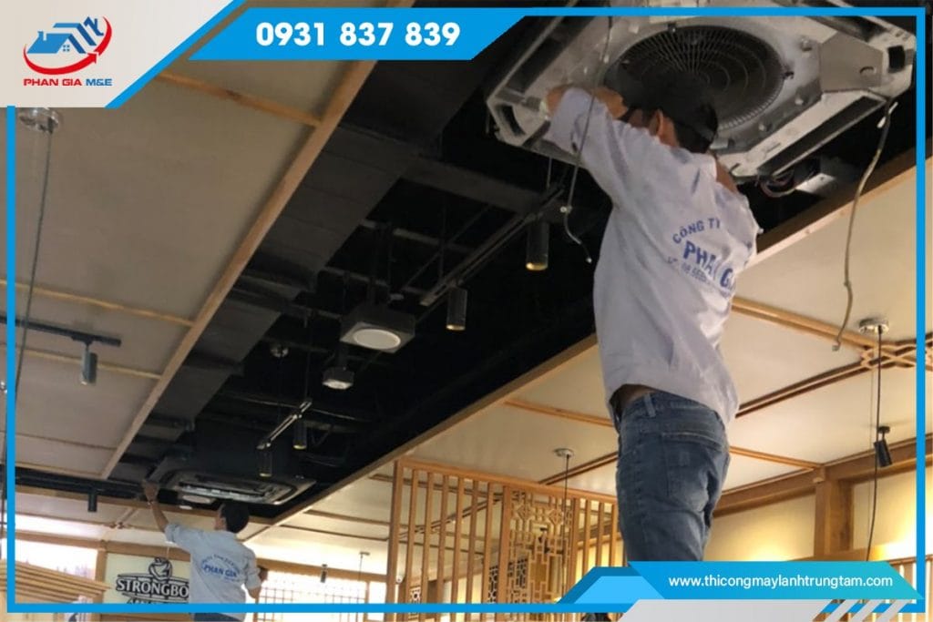 Chạy thử và kiểm tra sau khi thi công máy lạnh âm trần Long An