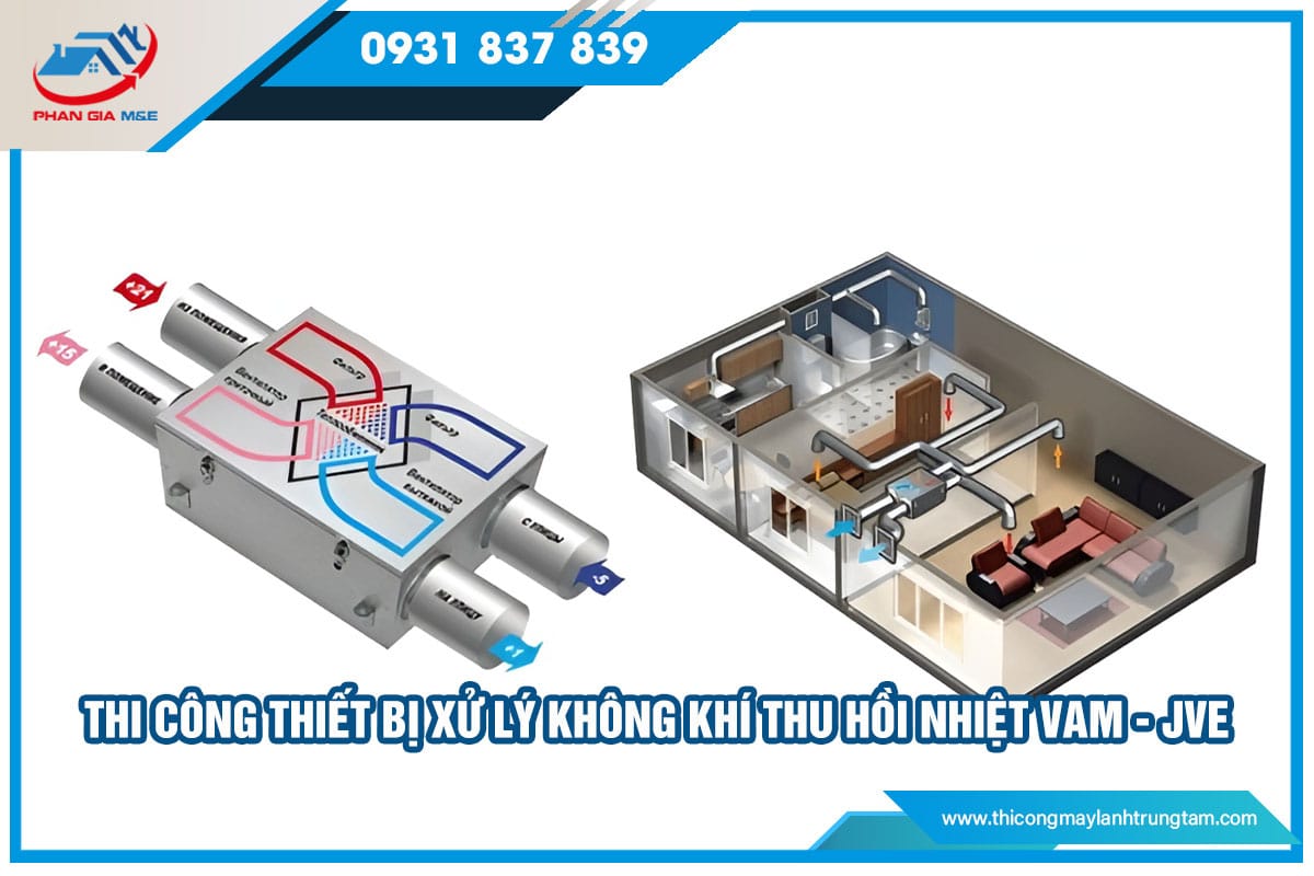 thi công thiết bị xử lý không khí thu hồi nhiệt VAM - JVE